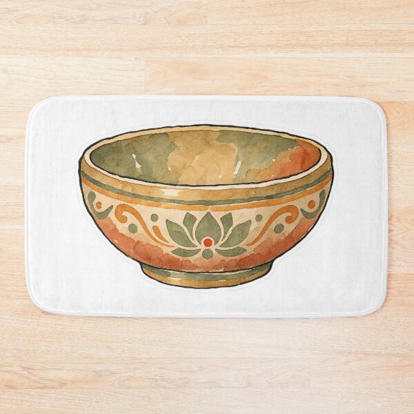 Item preview, Morning Practice, Watercolor Tibetan Singing Bowl designed and sold by Jessie's Palette.