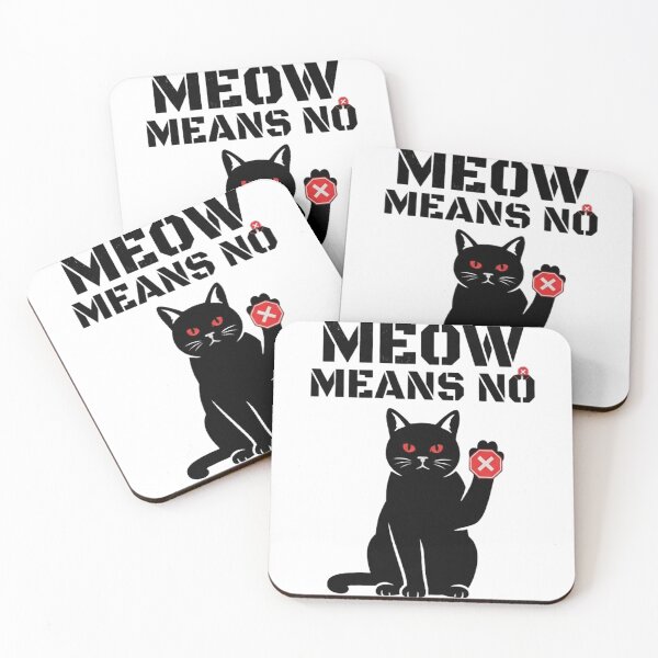 Item preview, Meow Means No – Sassy Funny Cat Quote Design designed and sold by RokomariFabric.