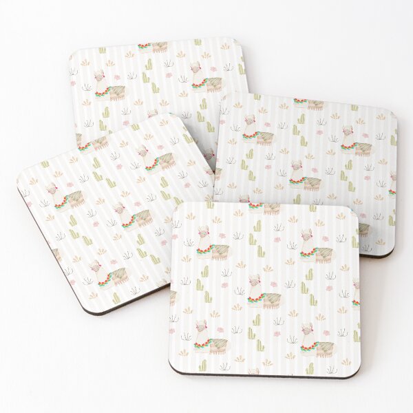Item preview, Cute Watercolor Resting Llama White Stripe Pattern designed and sold by svitlaarty.