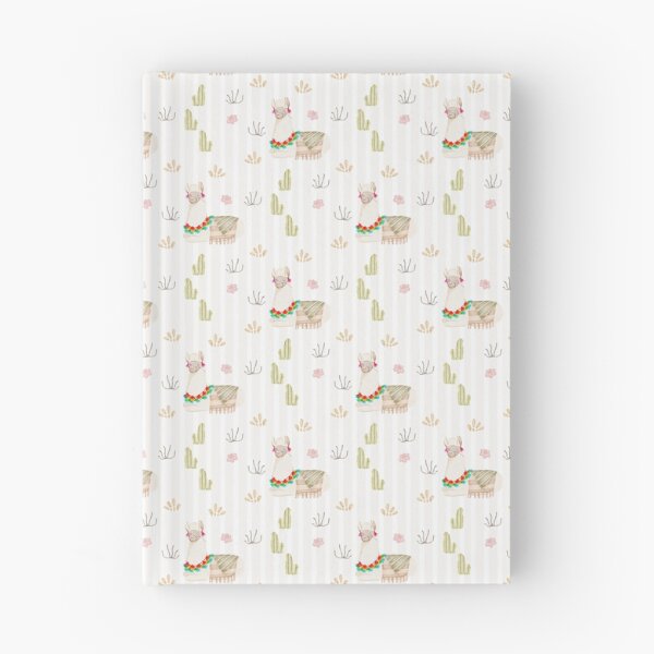 Item preview, Cute Watercolor Resting Llama White Stripe Pattern designed and sold by svitlaarty.