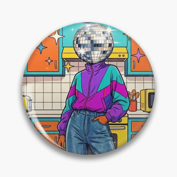 Item preview, Live From The Dance Floor Kitchen - Retro 80s Disco Ball Art designed and sold by Silly Goose Party.
