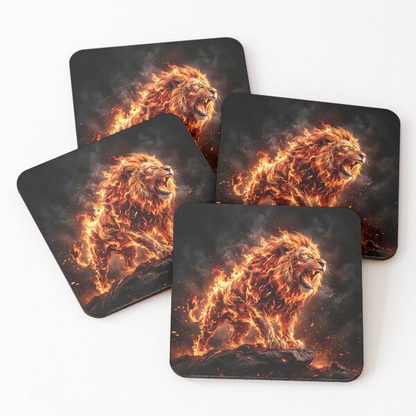 Item preview, Born from Flames - Ferocious Fire Lion Art designed and sold by Marcu Ioachim.