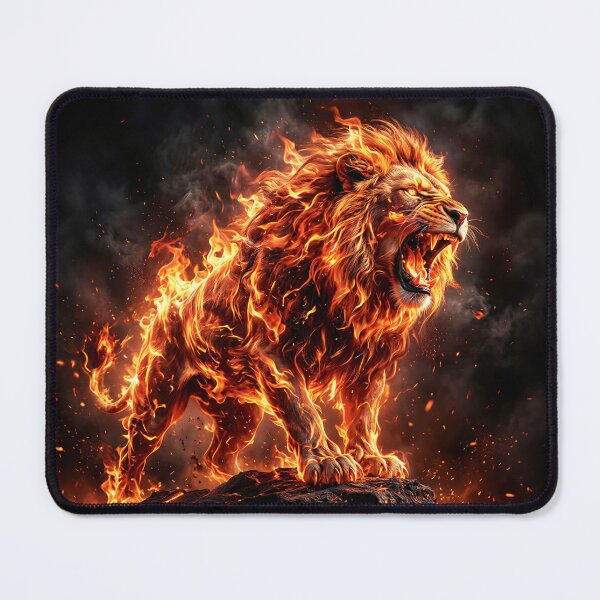 Item preview, Born from Flames - Ferocious Fire Lion Art designed and sold by Marcu Ioachim.