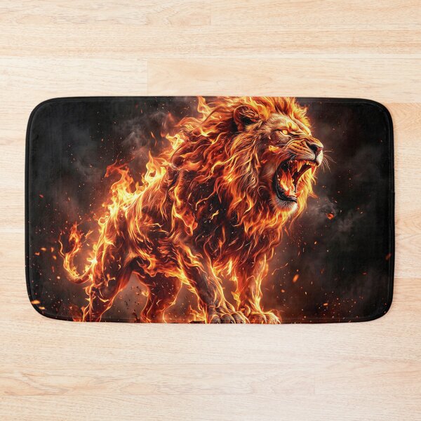 Item preview, Born from Flames - Ferocious Fire Lion Art designed and sold by Marcu Ioachim.
