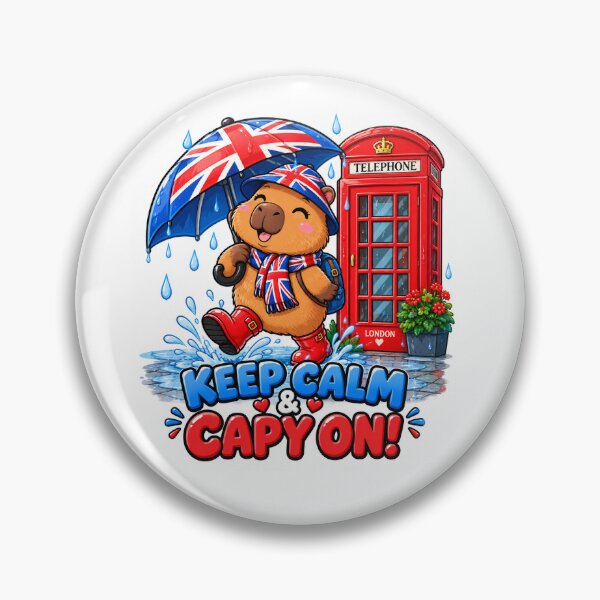 Item preview, Cute UK Capybara – Keep Calm & Capy On designed and sold by CapybaraTravels.