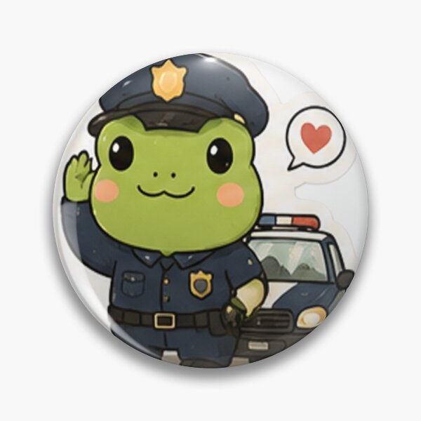 Item preview, Cute Frog Police Officer Saluting Aesthetic designed and sold by denybz.
