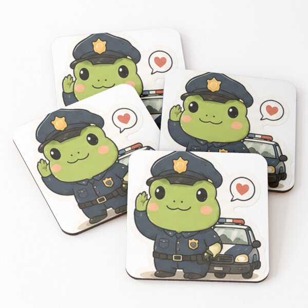 Item preview, Cute Frog Police Officer Saluting Aesthetic designed and sold by denybz.