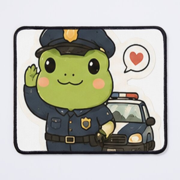 Item preview, Cute Frog Police Officer Saluting Aesthetic designed and sold by denybz.