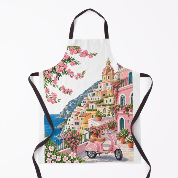 Item preview, Positano Italy Amalfi Coast Pink Vespa Summer designed and sold by ApollonCraft.