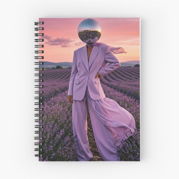 Item preview, Disco Ball Head in Lilac Suit - Lavender Field Sunset Fashion Photography designed and sold by Silly Goose Party.