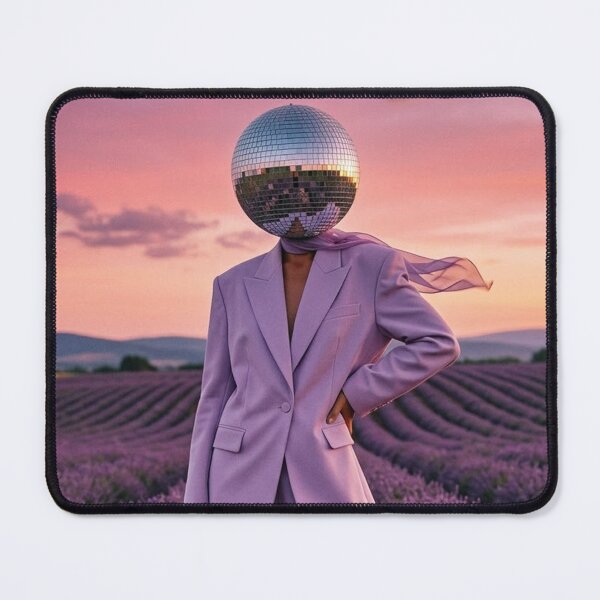 Item preview, Disco Ball Head in Lilac Suit - Lavender Field Sunset Fashion Photography designed and sold by Silly Goose Party.