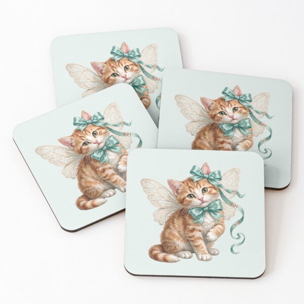 Item preview, Vintage Fairy Cat Cute Kitten Watercolor Cottagecore designed and sold by NadinArtStudio.