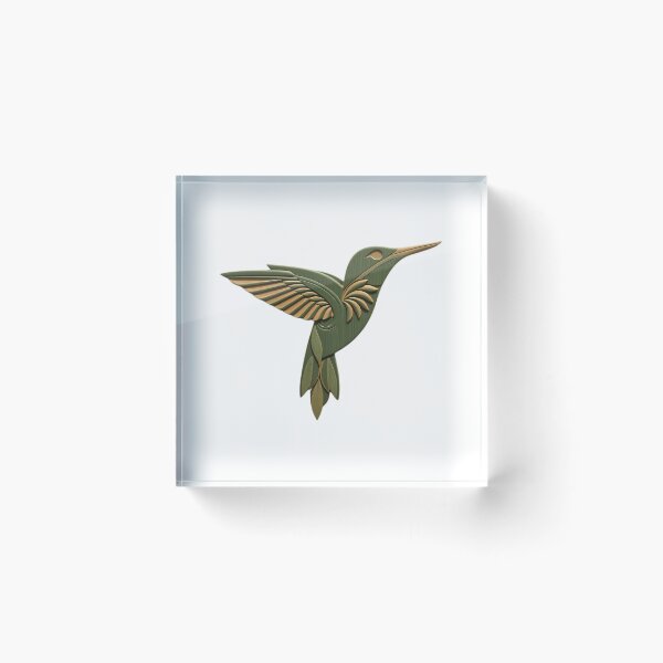Item preview, The Green Hummingbird Carved From Wood designed and sold by DekorStyle.