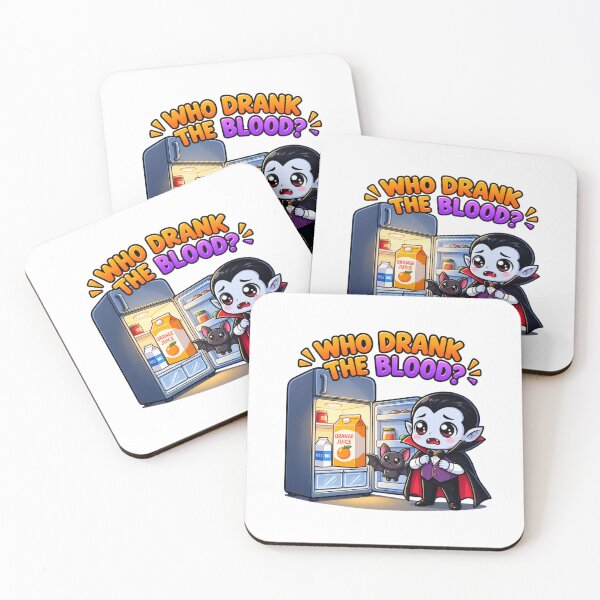 Item preview, Who Drank the Blood? – Funny Vampire Halloween Refrigerator designed and sold by MrDev.