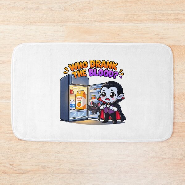 Item preview, Who Drank the Blood? – Funny Vampire Halloween Refrigerator designed and sold by MrDev.