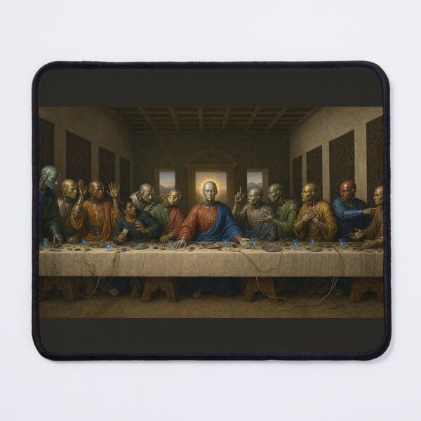Item preview, The Last Supper of AI Cyberpunk Renaissance Wall Art designed and sold by DMarquiseArt.