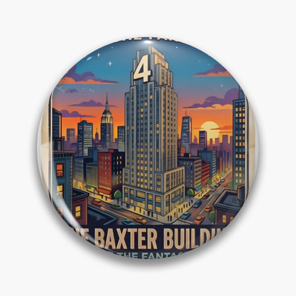 Item preview, Baxter Building Retro Futurist Travel Poster Art Print designed and sold by Audivita.