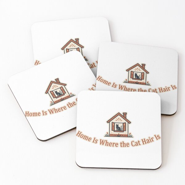 Item preview, Home Is Where the Cat Hair Is – Cozy Cat Lover Quote Design designed and sold by RokomariFabric.