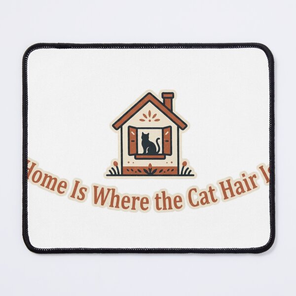 Item preview, Home Is Where the Cat Hair Is – Cozy Cat Lover Quote Design designed and sold by RokomariFabric.