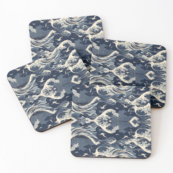 Item preview, Japanese Art Great Ocean Minimalistic Waves Seamless Pattern  designed and sold by ArtDesignTp.