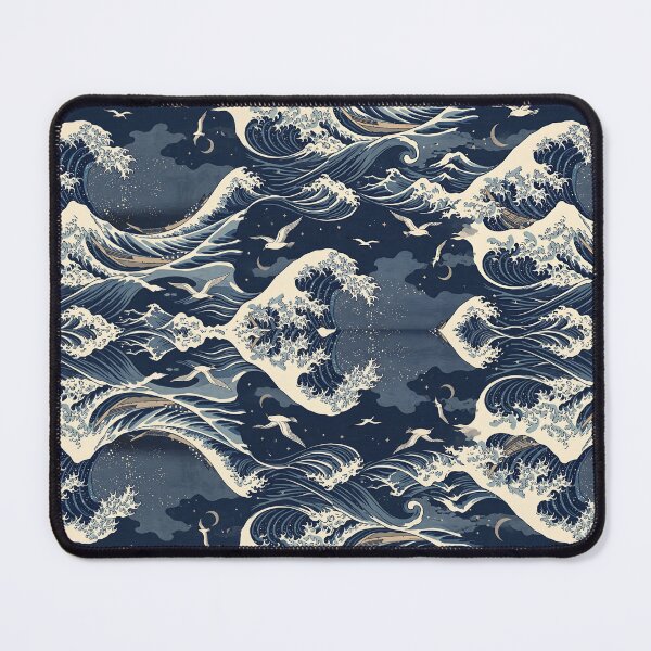 Item preview, Japanese Art Great Ocean Minimalistic Waves Seamless Pattern  designed and sold by ArtDesignTp.