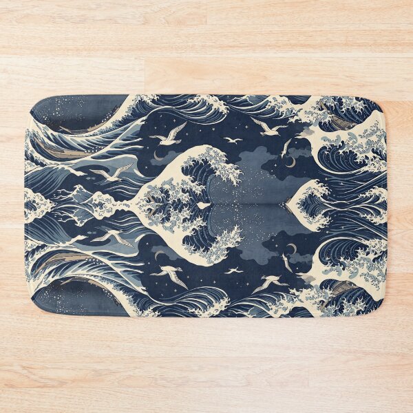 Item preview, Japanese Art Great Ocean Minimalistic Waves Seamless Pattern  designed and sold by ArtDesignTp.