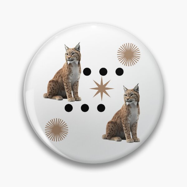 Item preview, Two Majestic Eurasian Lynxes with Geometric Elements designed and sold by DidiDesignShop.