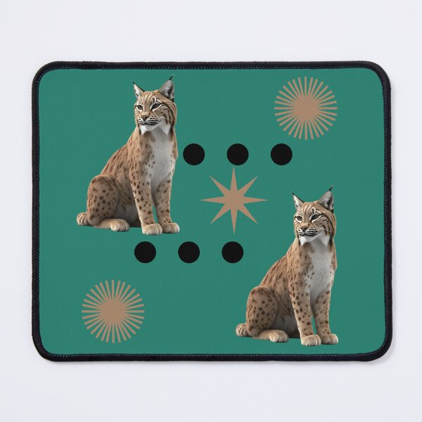 Item preview, Two Majestic Eurasian Lynxes with Geometric Elements designed and sold by DidiDesignShop.