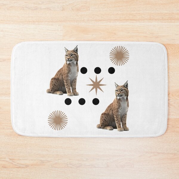 Item preview, Two Majestic Eurasian Lynxes with Geometric Elements designed and sold by DidiDesignShop.