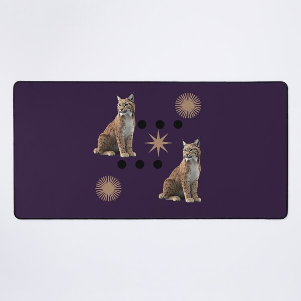 Item preview, Two Majestic Eurasian Lynxes with Geometric Elements designed and sold by DidiDesignShop.