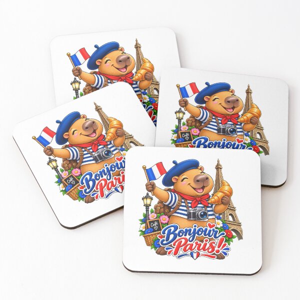 Item preview, Cute Capybara in Paris France designed and sold by CapybaraTravels.