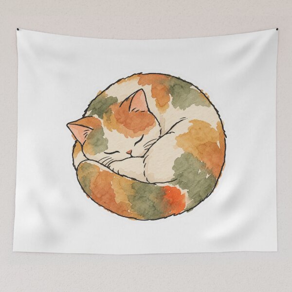 Item preview, Loaf Mode Engaged, Watercolor Sleeping Cat designed and sold by Jessie's Palette.