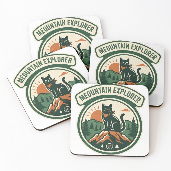 Item preview, Meowntain Explorer – Adventure Cat Pun Design designed and sold by RokomariFabric.