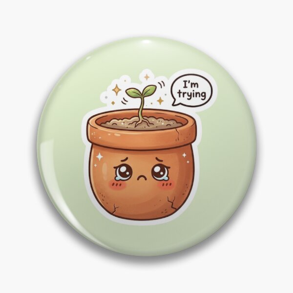 Item preview, I’m Trying Kawaii Plant Pot designed and sold by Cerys-GS.