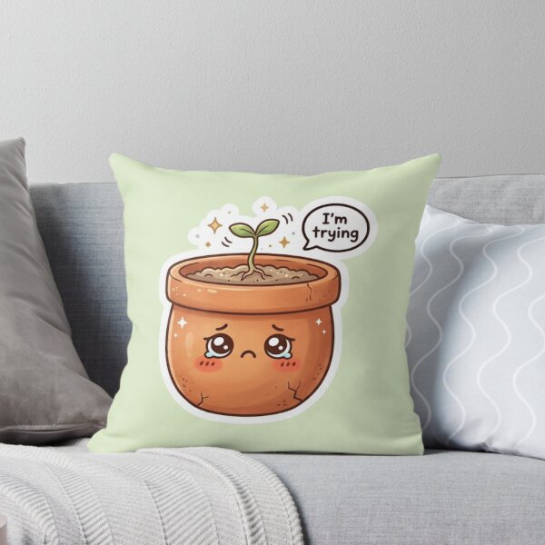 Item preview, I’m Trying Kawaii Plant Pot designed and sold by Cerys-GS.