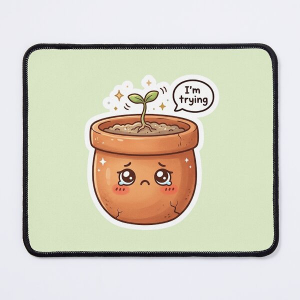 Item preview, I’m Trying Kawaii Plant Pot designed and sold by Cerys-GS.