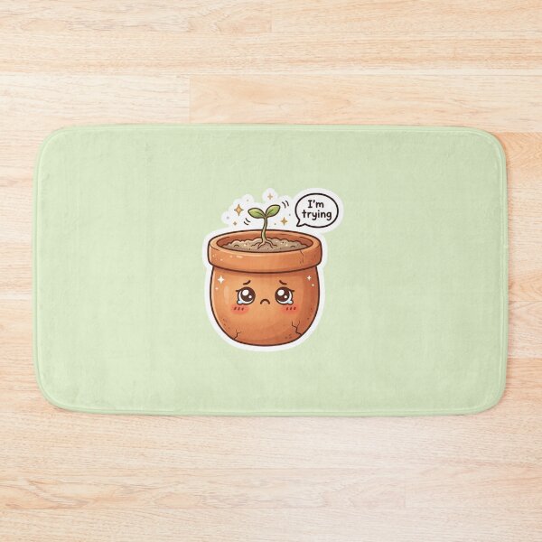 Item preview, I’m Trying Kawaii Plant Pot designed and sold by Cerys-GS.