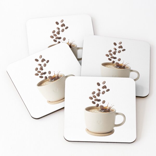 Item preview, 3D Minimalist Floating Coffee Cup & Beans designed and sold by meghnad.