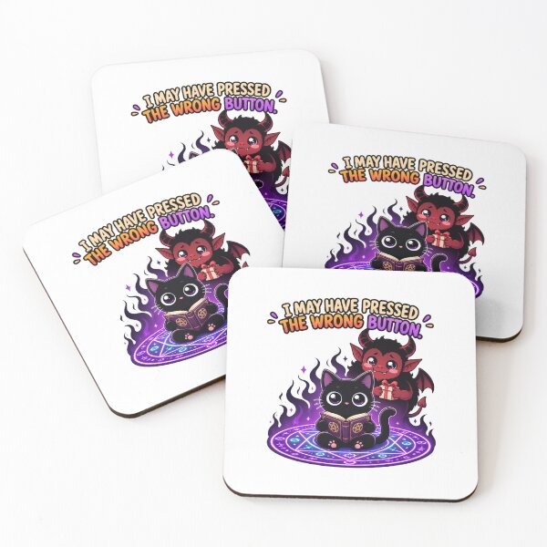 Item preview, I May Have Pressed the Wrong Button – Cute Witchy Halloween Cat designed and sold by MrDev.