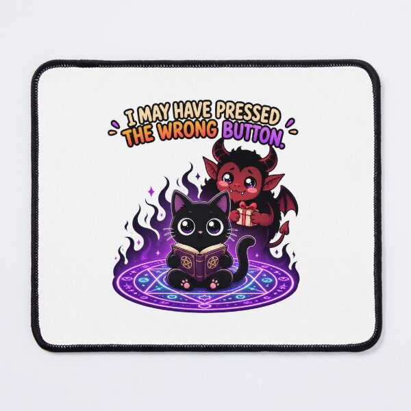 Item preview, I May Have Pressed the Wrong Button – Cute Witchy Halloween Cat designed and sold by MrDev.