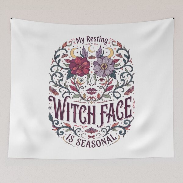 Item preview, My Resting Witch Face Is Seasonal Goth Botanical Magic designed and sold by Pick&Grin.