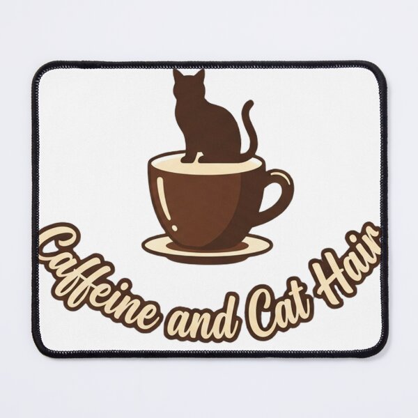 Item preview, Caffeine and Cat Hair – Relatable Cat Lover Quote Design designed and sold by RokomariFabric.