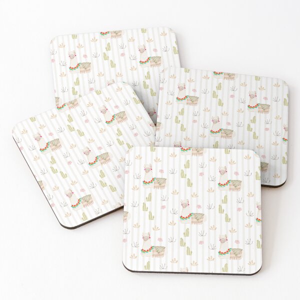 Item preview, Cute Watercolor Resting Llama Warm Stripe Pattern designed and sold by svitlaarty.