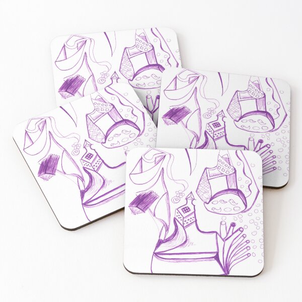 Item preview, Purple Abstract Dreamscape — Hand-Drawn Pen Art designed and sold by Liberarteprint.