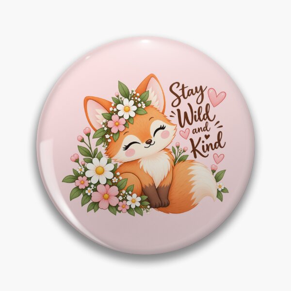 Item preview, Cute Fox Wildflower Sticker | Stay Wild and Kind Cottagecore Girly Design designed and sold by StickyDelights.