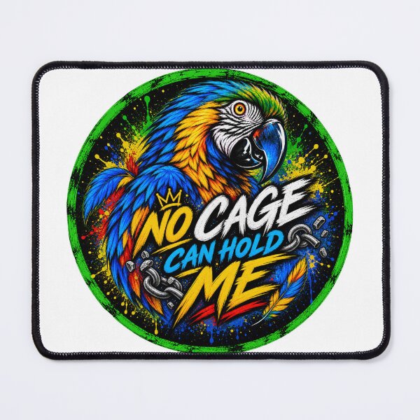Item preview, No Cage Can Hold Me – Colorful Macaw Street Art designed and sold by SidneiSampaioStudio.