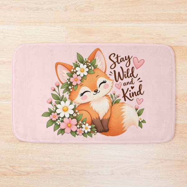 Item preview, Cute Fox Wildflower Sticker | Stay Wild and Kind Cottagecore Girly Design designed and sold by StickyDelights.