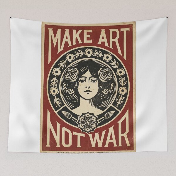 Item preview, Make Art Not War Limited Edition Authentic Vintage Fine Art Print New York designed and sold by Cool Robot Bro..