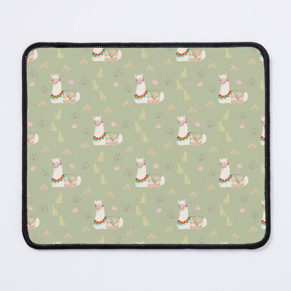 Item preview, Cute Watercolor Resting Llama Sage Green Pattern designed and sold by svitlaarty.