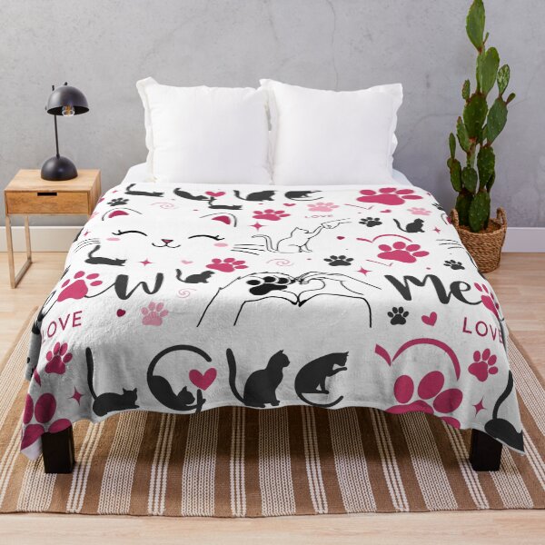 Item preview, Cute Cat Lover Pattern - Meow Paw Prints & Silhouette Art designed and sold by CozyPaletteShop.